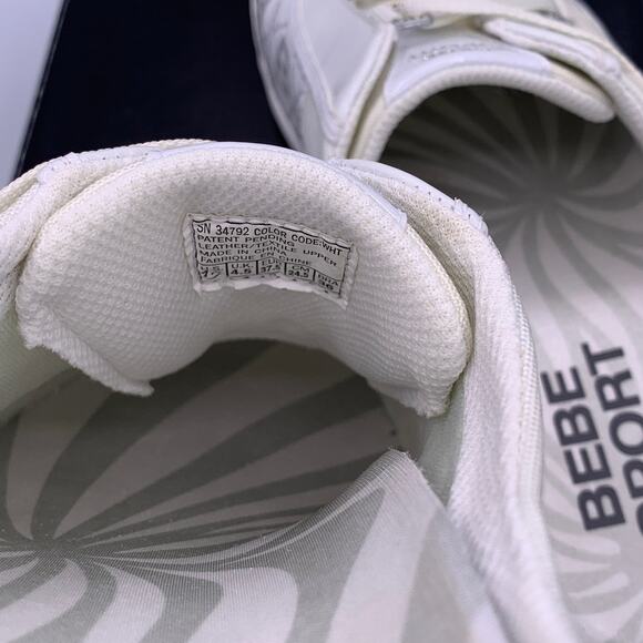 Bebe Sport White/Silver Mercury Rising Logo Sneaker (34792) Size 7.5 NEW in Box - Picture 7 of 9